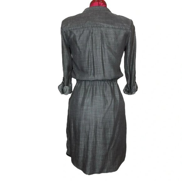 NWOT Banana Republic Factory long sleeve collarless shirtdress - Picture 5 of 9